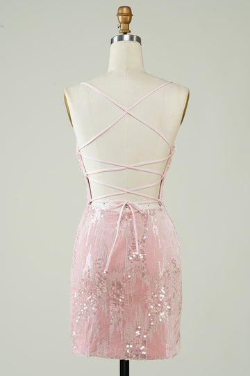 Terciopelo Rosa Vestido de Cóctel